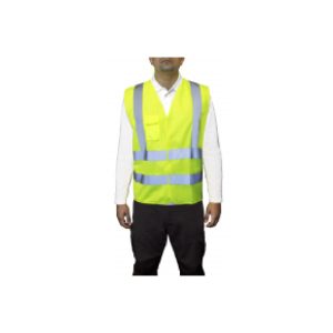 CHALECO REFLECTIVO AMARILLO 2 CINTAS CERTIFICADO CLASE II EN20471